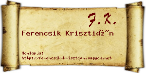 Ferencsik Krisztián névjegykártya